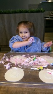 Kliederen met scheerschuim