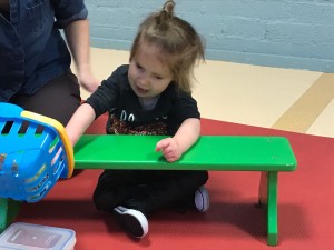 De inspanning is te zien op haar gezichtje